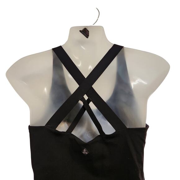Prana Criss Cross Back Athletic Tank Top Removable Pads Black Size Small - Picture 5 of 10